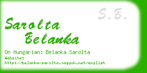 sarolta belanka business card